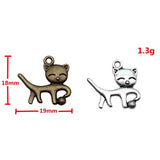 10pcs 19x18mm 2 Colors Antique Bronze Color Antique Silver Color Cat Charms For DIY Jewelry Making
