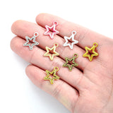 25pcs 7 Color star Charm hollow Pendant DIY Bracelet Necklace Jewelry Handmade Accessories 17*15mm