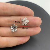 20-40pcs silver Alloy Flower Holder Partition Bead Cap Bead Holder Cap DIY Step Shaking Hairpin Hairpin Crown Accessories V149
