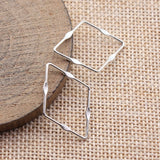 40pcs 30x20mm Kc Gold Color Rhodium Color Embossed Openwork Rhombus Geometric Charms For DIY Jewelry Making