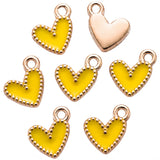 30pcs 10 colors small love heart Alloy Metal Enamel Charms Pendant DIY Bracelet Necklace earrings Jewelry making accessories