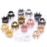20pcs 8 colors Alloy Loose Spacer Beads Gold Silver Crown Beads for Jewelry Making DIY Bracelet Handmade Accessories 7x10 mm