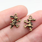 20pcs 15x11mm 2 Colors Antique Bronze Color Antique Silver Color Rabbit Charms For DIY Jewelry Making