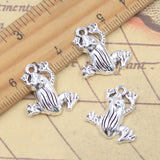 20 piezas dijes de rana 22x19mm colgantes de Color plata antigua para hacer joyería tibetana hecha a mano DIY