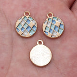 10pcs 17x14mm/17x15mm/15.6x11.6mm Kc Gold Color Geometric Round Charms For DIY Jewelry Making