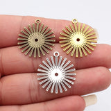 10pcs 29x26mm 3 Colors Antique Bronze Color Antique Silver Color Antique Gold Color Circular Geometric Sun-Shaped Charms