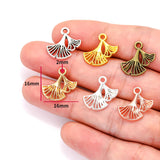 30pcs 6 color ginkgo leaf Charms for Necklace Earrings Pendant DIY Jewelry Making Handcrafted Accessories 16*16mm Q392