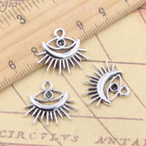 20 piezas dijes Ojo del diablo del demonio 18x20mm colgantes de Color plata antigua DIY hacer joyería tibetana hecha a mano