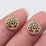 20pcs 13x11mm 2 Colors Antique Silver Color Antique Gold Color Tree Charms For DIY Jewelry Making