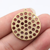 10pcs 28x25mm/33x30mm 5 Colors Multi-Hole Disc Charms For DIY Jewelry Making