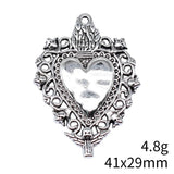 5pcs 41x29mm 2 Colors Antique Silver Color Antique Gold Color Gothic Skull Heart Charms For DIY Jewelry Making