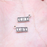 40pcs 7x15mm 2 Colors Antique Bronze Color Antique Silver Color Dollar Charms For DIY Jewelry Making