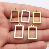 10pcs 23x13mm 5 Colors Geometric Hollowed-Out Rectangular Frame Pendant For DIY Jewelry Making