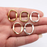 10pcs 25x20mm 5 Colors Irregular Hollow Twisted Geometric Elliptical Circle Charms For DIY Jewelry Making