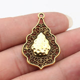 5pcs 37x24mm 3 Colors Antique Silver Color Antique Copper Color Antique Gold Color Hollow Leaf-Shaped Pendant