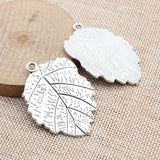 2pcs 50x35mm 2 Colors Antique Bronze Color Antique Silver Color Leaf Charms For DIY Jewelry Making