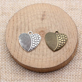 10pcs 20x20mm 2 Colors Antique Bronze Color Antique Silver Color Heart Charms For DIY Jewelry Making