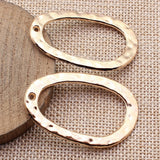 5pcs 46x29mm 2 Colors Antique Bronze Color Kc Gold Color Hammered Irregular Oval Circle Charms For DIY Jewelry Making