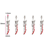 5 pcs 20 styles Halloween Zinc Alloy Bloody Dagger Color Charms Knife Pendants for DIY Bangle Bracelet necklace Findings W430