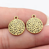 10pcs 18x15mm Hammered Round Tag Charms For DIY Jewelry Making