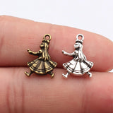 10pcs 13x18mm 2 Colors Antique Bronze Color Antique Silver Color Girl Charms For DIY Jewelry Making