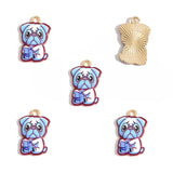5pcs 21*15mm/23*15mm 14 colors Enamel Alloy dog Charm Earring Pendant DIY Keychain Necklace Jewelry Accessories W533