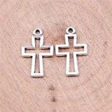 20pcs 17x11mm 2 Colors Antique Bronze Color Antique Silver Color Cross Charms For DIY Jewelry Making
