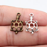 20pcs 22x12mm 2 Colors Antique Bronze Color Antique Silver Color Hollow Turtle Charms For DIY Jewelry Making