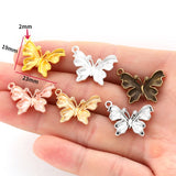 20pcs 6 Colors butterfly Charms For Bracelets Necklace Pendant DIY Handmade Jewelry Making accessories 19*23mm D2149