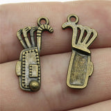 10pcs 25x11mm 2 Colors Antique Bronze Color Antique Silver Color Golf Bag Charms For DIY Jewelry Making