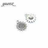 30Pcs 18*15mm 6 colors sunflower Charms for earring necklace Pendant DIY Jewelry Making Q151