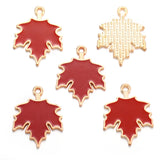 10Pcs Enamel Autumn Maple Leaf Charms Alloy for Earrings necklaces Pendants DIY Jewelry Making Findings Crafting 19*24mm W399