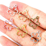 40pcs 6 colors flower petal Zinc alloy Charms for Jewelry Making Fashion Earrings Pendants Necklaces Bracelet Accessories DIY