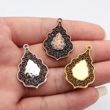 5pcs 37x24mm 3 Colors Antique Silver Color Antique Copper Color Antique Gold Color Hollow Leaf-Shaped Pendant