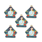 10pcs Colorful Drip-Style Alloy Pendants for Father's Day & Mother's Day DIY Keychain & Bracelet Jewelry Accessories W578