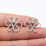 10pcs 25x23mm 3 Colors Antique Bronze Color Antique Silver Color Antique Gold Color Hollow Flower Pattern Charms