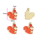 5PCS Enamel Squirrel Pinecone Charms Alloy Animal for Earrings Bracelet necklaces Pendants DIY Jewelry Making accessories W420