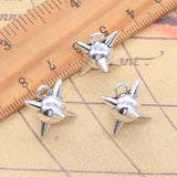 5 uds dijes bola de punta 3D 15x13x17mm colgantes de Color plata antigua fabricación DIY joyería tibetana hecha a mano