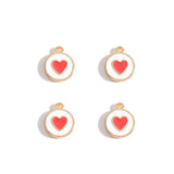10pcs 3 styles Enamel heart-shaped Charm for Earring Keychain Necklace Pendant DIY Jewelry Accessories 14*12mm W489