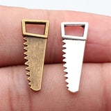 20pcs 23x7mm 2 Colors Antique Bronze Color Antique Silver Color Saw Charms Tool Charms For DIY Jewelry Making