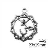 10pcs 22x20mm Antique Silver Color Yoga Om Chakra Charms For DIY Jewelry Making