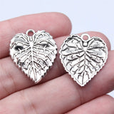 10pcs 26x21mm 2 Colors Antique Bronze Color Antique Silver Color Leaf Charms For DIY Jewelry Making