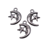 20pcs 18x13mm 2 Colors Antique Silver Color Antique Gold Color Moon And Star Charms For DIY Jewelry Making