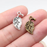 20pcs 20x10mm 2 Colors Antique Bronze Color Antique Silver Color Leaf Charms For DIY Jewelry Making