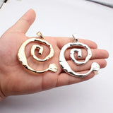 1pcs 80x70mm 2 Colors Antique Silver Color Kc Gold Color Large Swirl Shaped Pendant For DIY Jewelry Making