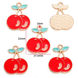 5pcs 20style Red Black Cherry Acrylic Stereo Oil Enamel DIY Charms for Bag Earring Necklace Jewelry Making Handmade Pendant W428