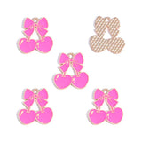 20-Piece Heart-Shaped Pink Valentine's Day Alloy Enamel Pendant DIY Necklace Bracelet Charms Jewelry Making Accessories W627
