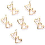 30pcs 6 Color Exquisite Heart Shaped Charm for Necklace Keyring Pendant  DIY Handmade Jewelry Accessories 13*17mm A146