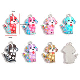 5pcs 21*15mm/23*15mm 14 colors Enamel Alloy dog Charm Earring Pendant DIY Keychain Necklace Jewelry Accessories W533