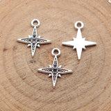 40pcs 17x14mm 2 Colors Antique Silver Color Antique Gold Color Star Charms For DIY Jewelry Making